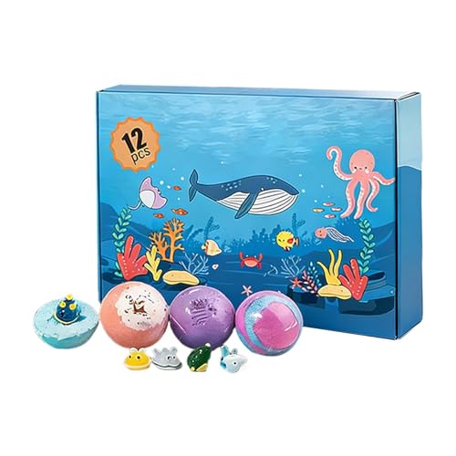 Bubble Bath Ball - Body Cleanser | Fizzy bombs with toys for kids, Refreshing Scented Spa Spheres, Boys Girls Home Tub Travel Ho