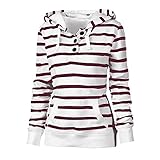 Pullover Damen, Übergangsjacken Damen Günstig Kapuze Übergangsjacke Leicht Parka Outdoorjacke mit Einstellbarer Kordelzug Mäntel Lang Hoodies Jacke Taschen Warme Kapuzenjacke Winter Winddichte