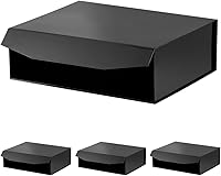 Vista 53 de 3 cajas de regalo extragrandes negras mate con tapa, 19 x 16 x 6 pulgadas, cajas de regalo gigantes magnéticas duras para regalos, ropa, bata