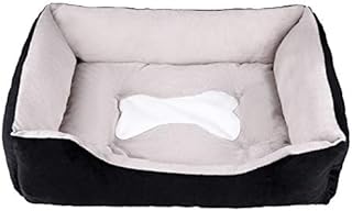 ALEDLE-LIFE Black Pet Dog & Cat Bed Winter Warm Dog Matress with Removable Washable Cushion Pillow Portable Folding Puppy Bed Cozy Pet Playpen