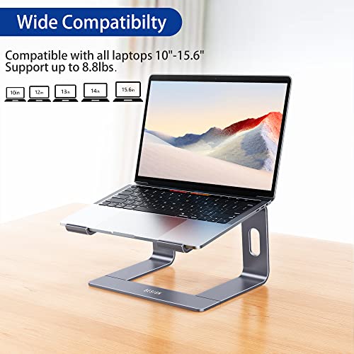 Image of BESIGN LS03 Aluminum Laptop Stand, Ergonomic Detachable Computer Stand, Notebook Holder, Laptop Mount Compatible with Air, Pro, Dell, HP, Lenovo More 10-15.6 inch Laptops, Space Gray