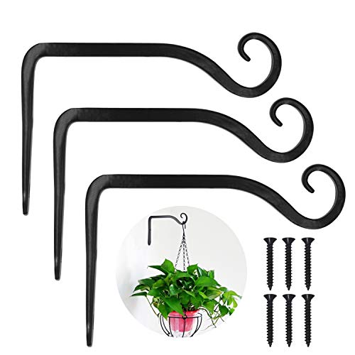 Preisvergleich Produktbild VEVIK Pflanzenhalterung Blumenampelhalter Eisen Wandhaken Blumenampel Wandhalter Haken 10cm zum Aufhängen von Pflanzer Vogelhäuschen Laterne Windspiele Wandleuchter - 3 Stücke