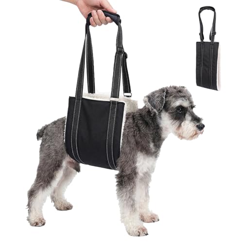 Dog Lift Harness for Small Dogs, Adjustable Support Sling with Reflective Strap & Soft Fleece Lining, Pet Recovery Aid for Senior, Injured, Disabled Dogs (Size S)