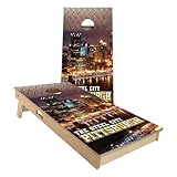 Skip's Garage Pittsburgh City Cornhole Set - All-Weather 2x4 (Weather Bags) - NO Accessories