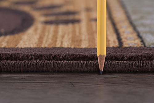 Colorblock Wildlife Novelty Lodge Pattern Multi-Color Rectangle Area Rug, 4' X 5' #TOP4