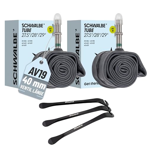 Schwalbe 2X Fahrrad Schlauch AV19-27 5 28 29 Zoll - 40mm AV Ventil