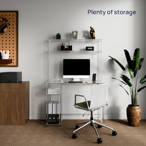 Hmyhum 01005 Acrylic Desk With Charging Station & Hutch thumb #5
