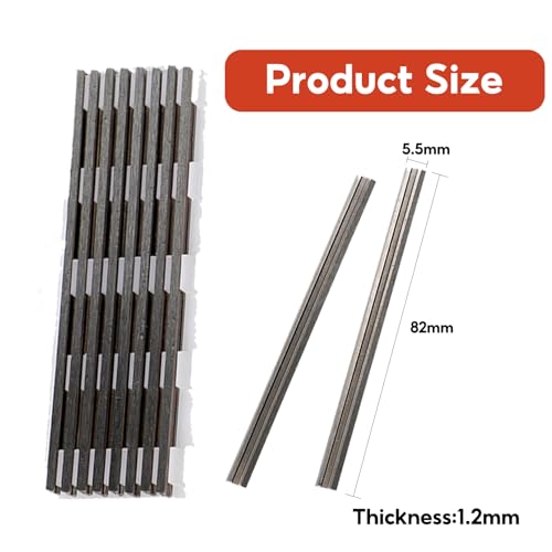 10 Stück Hobelmesser 82mm Hss Set,Messer Hobel Ersatzmesser Wendemesser,Klinge 82x5,5 X1,2mm Borkenhobel Klingen,für Elektra Beckum Elektrohobel Makita Dewalt Elu Handhobel,Holzbearbeitungsmaschinen