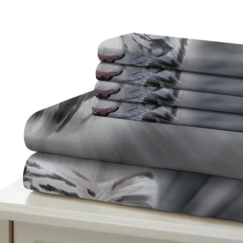 Parure de lit animaux du zoo 200x200 housse de couette microfibre hypoallergique 3D