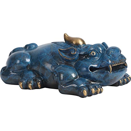 Statue Pi Xiu Feng Shui chinois en résine dorée pour décor de maison