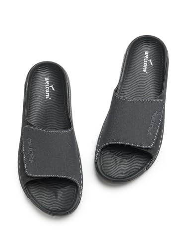 Image of URJO PURE Men's Sliders /Slippers Lightweight Super Flexible Arch Support Durable Anti Skid & Stylish Dailywear Sliders /Slippers for Men (URJO by Welcome)