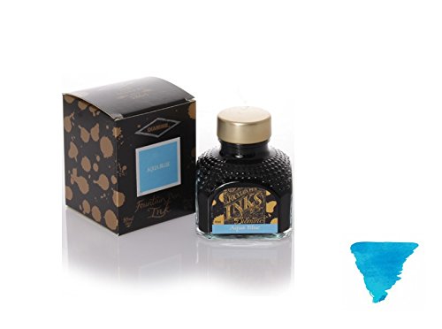 Diamine 80ml Aqua Blue fountain pen ink bottle — image 1