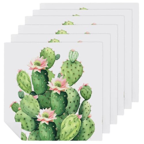 Servilletas de tela reutilizables y lavables con elegante estampado verde para mesa 2