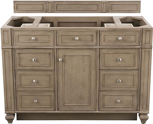James Martin Bristol 48" Single Bathroom Vanity in Whitewashed Walnut (Top Not Included)