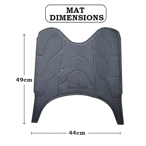Image of Activa 125 Foot Mat Scooter Activa 125 Foot Mat Washable Foot / / Floor Mat Compatible with Activa 125 BS6 Scooty (PVC Rubber, Black)