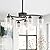 Black Modern Farmhouse Chandelier,6 Light Dining Room Light Fixtures Over Table,Adjustable Height Industrial Hanging Pendant Lighting with Clear Glass Shade for Living Room Bedroom Bathroom Entryway