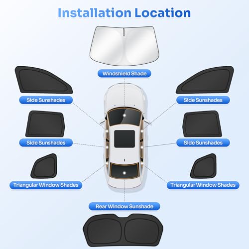 Image of Canvcle Window Shades for 2014-2018 Subaru Forester Accessories Windshield Sun Shade Side Rear Window Cover Sunshade Sun Visor Shield Privacy Protection for Camping Keep Vehicle Cool Black 8PCS