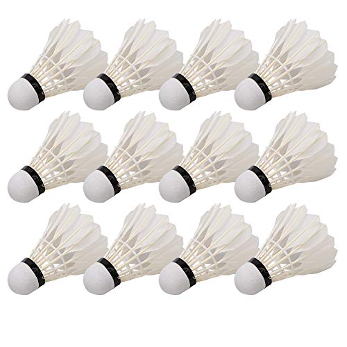 Volants de badminton en plumes de canard durables | Lot de 12
