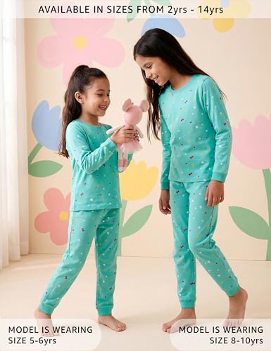 Image of Amazon Brand - Symbol Girls Night Dress | 100% Cotton T-Shirt & Pajama Set | Full Sleeves | Age 2-12 Years