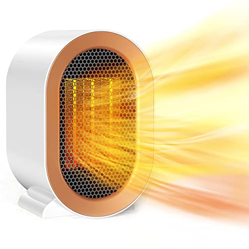 Timiyou Electric Heater, Fan Heaters for Home Low Energy Silent, Mini Ceramic Heater with 2 Heat Settings, Overheating & Tip-Over Protection, Portable Space Heater for Office, Home and Bedroom