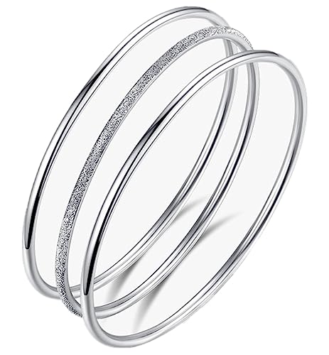 Sterling Silver Bangle Bracelets for Women, Mother's Day Gift 925 silver Cuff Bracelet Adjustable Jewelry Fashion Simple Open Bangles Cuff Jewelry for Women Mom Wife Valentine Gift