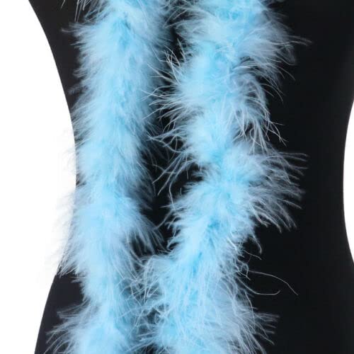EliteKoopers 2M Light Blue Decoration Feather Boa Fluffy Garland For Christmas Tree Xmas Ribbon, Wedding, Party Decor Accessories