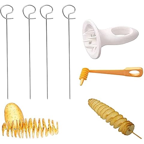 Aieraczy Potato Spiral Cutter, Potato Chipper Chip Cutter, Potato Slicer Spiral, Reusable Manual Potato Cutter, Stainless Steel Potato Twister for Potato Tower, Tornado Chips, Kitchen, Family Party Cover