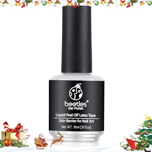 beetles Gel Polish Latex Liquid Nail Simple Peel off Cuticle Guard for Nail Polish Nail Art Liquid Latex Barrier Protector 15ml White Gel Polish Manicure Nails Design Christmas gift