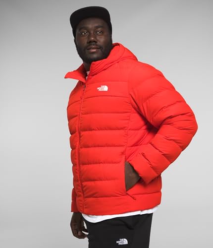 THE NORTH FACE Jaqueta masculina com capuz isolada Aconcagua (tamanho padrão e grande), Vermelho fla