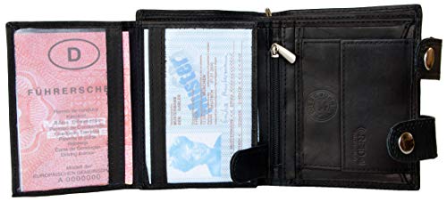 Biker's RFID Wallet Kabana with 18 Inch (45 cm) Long Metal Chain to Hang Whole made of a Leather, Black, One Size, (7003-100b166b)3