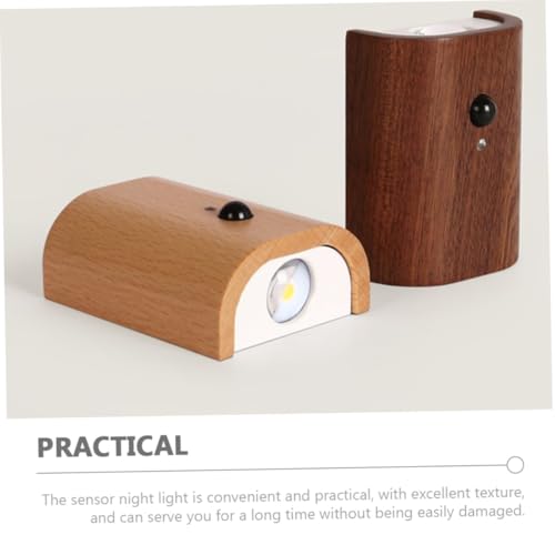 Lámpara de pared LED recargable de madera para dormitorio y pasillo 6