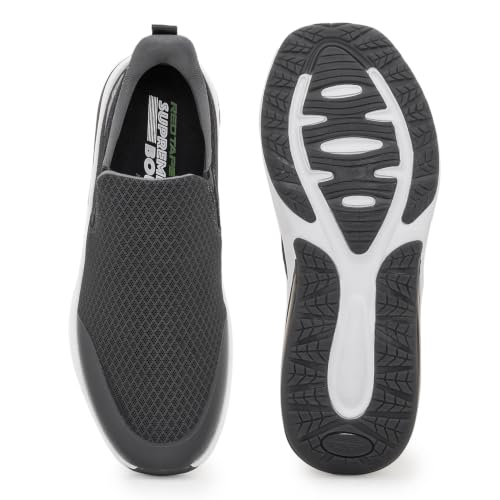 Image of Red Tape Men's Walking Shoes Dark Grey Mesh TPU Round Toe Slipon