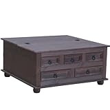 Truhentisch New Mexico aus Kiefer massiv, 91x,5x91,5x45cm