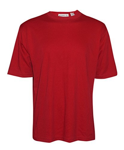 Match Play Men's Hang Em Cool S/S Mock Neck Golf Shirts For Bobby D Collection (Red, L)