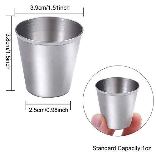 Image of Ruisita 12 Pieces Stainless Steel Shot Cups Stainless Steel Shot Glass Drinking Tumbler (1 Ounce /30 ml)