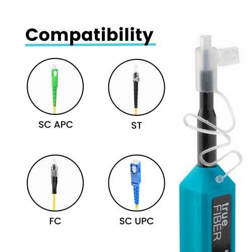 Truefiber Fiber Optic Dual Position Pen Click Cleaner, Sc/St/Fc 2.50Mm, Upc/Apc Connector Ferrules, 800+ Push Cleans #TOP2