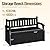 Acurax 80-Gallon Outdoor Storage Bench, Waterproof Deck Box with Lockable Lid & Armrests for Patio, Garden, Pool, Black