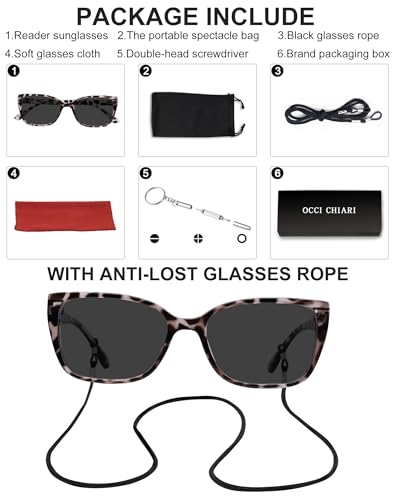 Image of OCCI CHIARI Oversized reading sunglasses for women 1.0 1.25 1.5 1.75 2.0 2.25 2.5 2.75 3.0 3.5