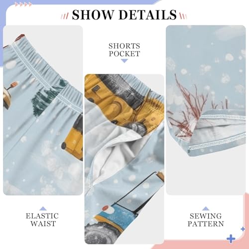 ZZXXB Winter Tractor Trees Boys Long Pants Soft Trousers Elastic Waist Kids Lounge Bottoms with Pockets S-XL4