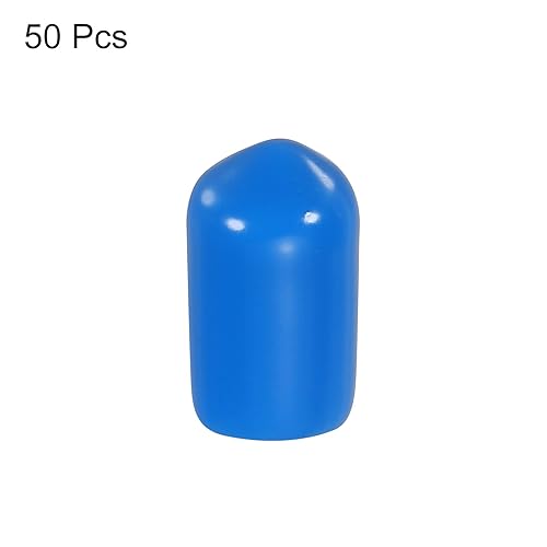 Miniatura 3 de MECCANIXITY 50 tapas de goma para extremos de 516 pulgadas, protector de rosca de vinilo redondo de PVC para tubería de tornillo, color azul
