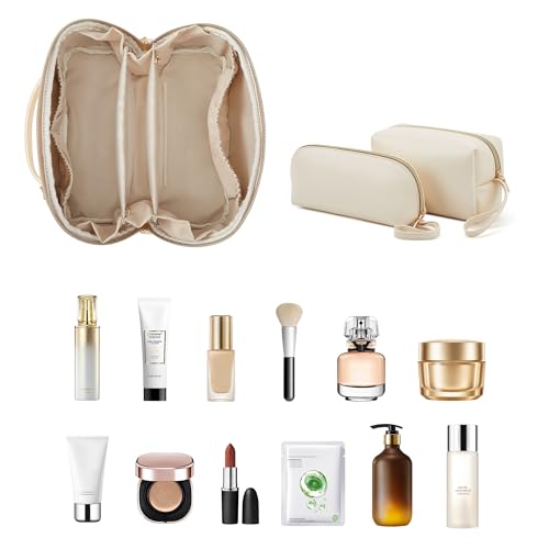 YTL Travel Makeup Bag, Large Capacity Cosmetic Bag for Women, Waterproof PU Leather, Flat Open Portable Toiletry Bag for Skincare, Brushes & Travel Essentials — view 6