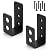 2x4 Door Barricade Brackets (2pcs)-Drop Open Bar Holder Steel U Bracket for 2 by 4 Lumber as Security Door Reinforcement, Door Jammer, Tool Hanger for Your Home, Barn, Shed, Garage, Gate