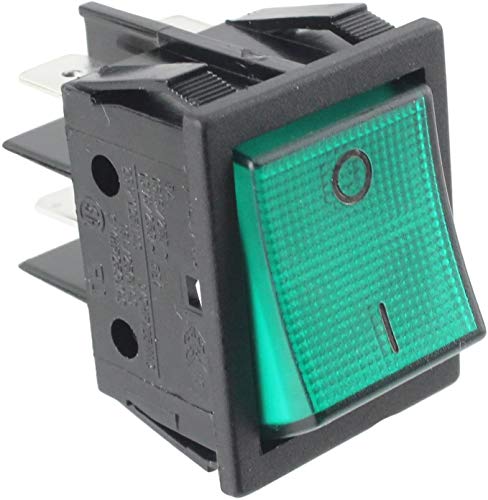 SPARES2GO SW69 Green Neon On/Of Rocker Switch Unit for Lincat LCO Convection Oven