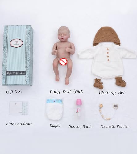 Image of Reborn Baby Dolls - 20 Inch Real Baby Dolls that Look Real, Full Body Vinyl Girl Doll in Soft Knit Outfit, Lifelike Newborn with Accessories, Gift for Children Ages 3+, Pretend Play