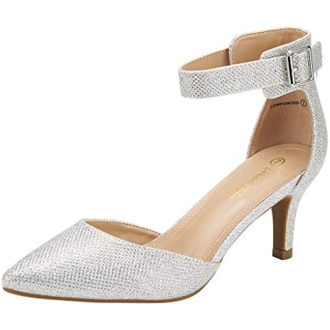 DREAM PAIRS Silver Glitter Court Shoes Cover