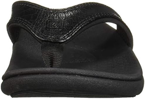 Spenco Women's Yumi 2 Croco Sandal Flip-Flop Black 6 Medium US | Image 1