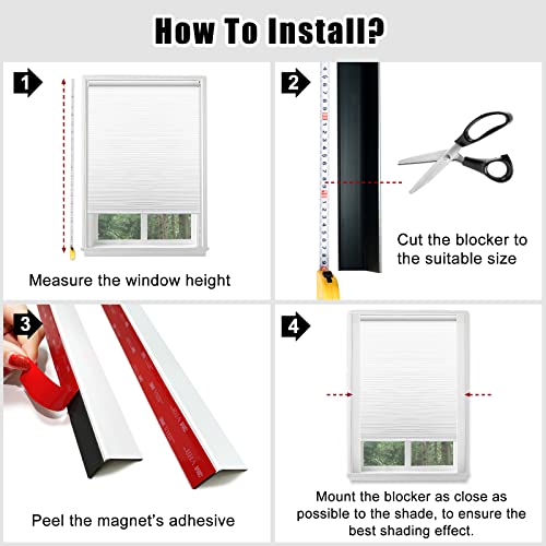 Milin 100% Blackout Light Blockers Side Tracks For Window Shades And Blinds, Pvc Light Blocking Strips Block Light Along Two Sides Of Windows Great For Bedroom Nursery (White) #TOP6