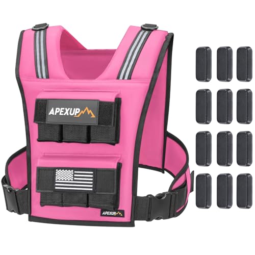 Image of APEXUP Adjustable Weighted Vest Men 20lbs /30lbs /40lbs Weights with Reflective Stripe, Weight Vest Woman Workout Vest for Strength Training Running Walking