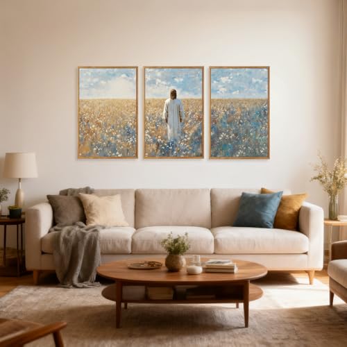 CHDITB Inspirational Jesus Framed Canvas Wall Art Set, Christian Spiritual Wall Decor, Modern Divine Artwork Painting, Vintage Religious Art Prints for Living Room Bedroom Church Decoration 16"x24"x3 by CHDITB - Image 2