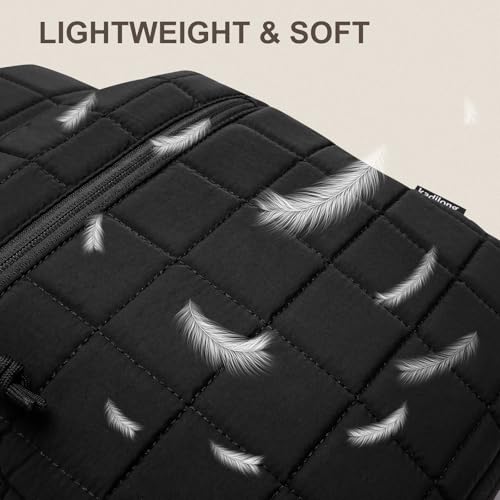 Image of kadilong 17.3 Inch Laptop Backpack for Women College Travel,Quilted Daypack Bookbag for School Teen Girls Mochilas Mujer,Black